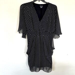 City Chic Black and White Polka Dot Dress